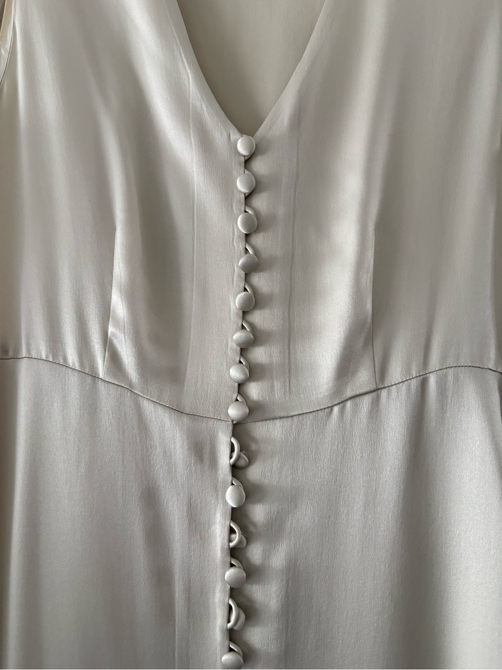 DKNY Silk button down dress in Concrete Beige - Picture 2 of 5